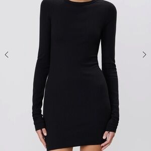 ETERN black stretch, ribbed, cotton, mini dress